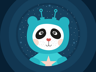 Spacepanda brandhero illustration panda