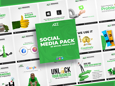 Social Media Post Design | Green a2z a2zdesigning alikhanzada creativepost facebookpost instagrampost post collection postdesign social media post collection socialmediapost