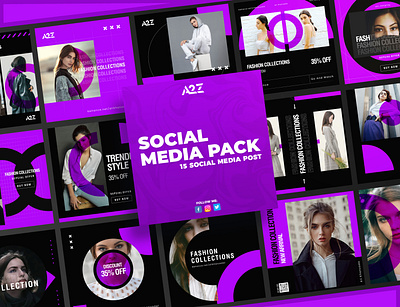 Fashion Social Media Post | Minimal Purple a2z a2z designing design facebook post graphic design illustration instagram post social media socialads