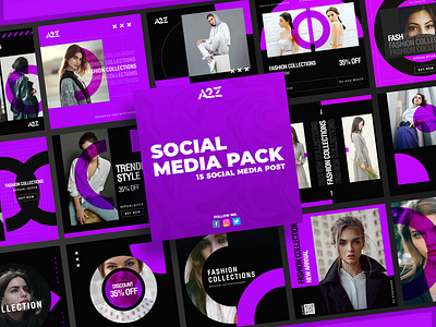 Fashion Social Media Post | Minimal Purple a2z a2z designing design facebook post graphic design illustration instagram post social media socialads