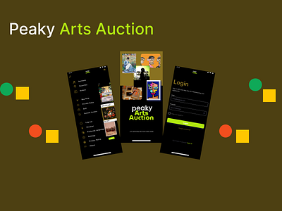 Peaky Arts Auction UI app branding design graphic design ui