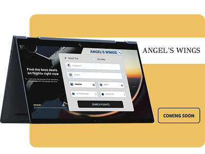 Angel's wings flight searching UI branding design graphic design web design