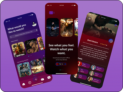 Movies on the go app branding design ui