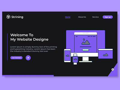 Strining | Home page design dark mode 3d branding graphic design logo motion graphics ui