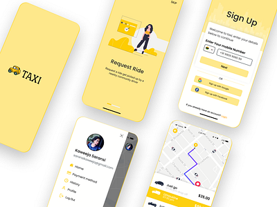 Taxi Booking Mobile Application android design frontend ios mobileapplication ui uiuxengineer ux webapplication