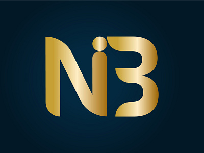 Gold NB letter logo branding company logo creative logo graphic design letter logo logo