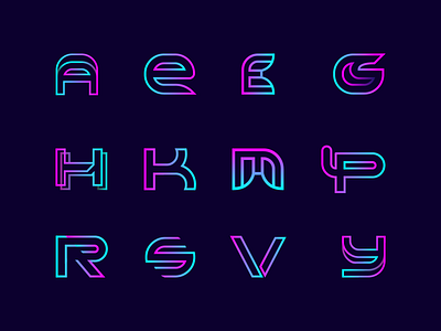 A B E G H K M P R S V Y letter mark design