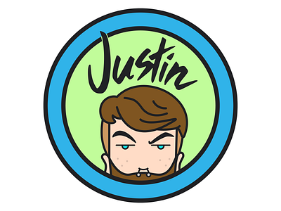Justin Daria Badge 90s character colors design designer drawing expression face handrawn illustration illustrator logo piercing type