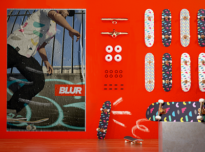 BLUR 3D Wall 3d brand branding campaign colors design designer illustration logo visual