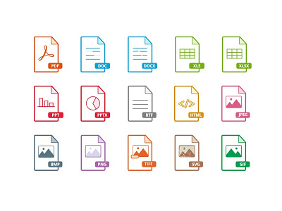 File Types colorful colors design files iconography icons illustration types