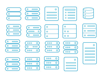 Servers and Databases base data database icon iconography icons illustration process server servers