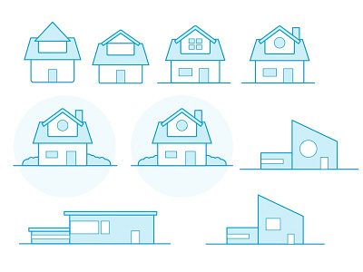 Houses design home house icon illustration progress variation