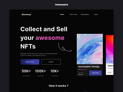 NFT & Crypto Currency Landing Page blockchain coins crypto landing page nft ui ux web web design