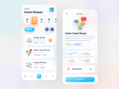 Task Manager UI And Ux App Design Inspiration by Rahul Shamra ⚡ on Dribbble