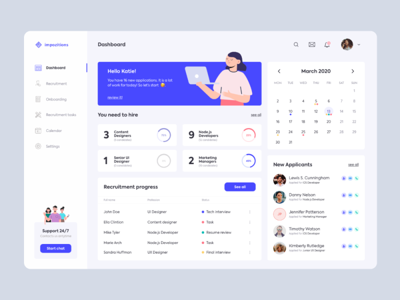 Recruitment Dashboard Ui Design by Rahul Shamra ⚡ on Dribbble
