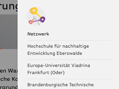 Menu Mobile for Netzwerk Studienorientierung Brandenburg berlin brand brandenburg branding design germany identity logo menu mobile responsive university