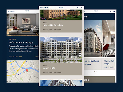 Mobile Website for City & Home berlin mobile real estate responsive webdesign website