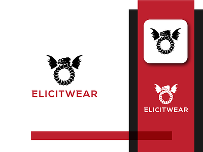 Fashion Logo branding circle design dragon dress fashion graphic design lizard logo wear wings
