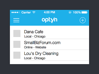 Optyn Merchant Mobile Web App