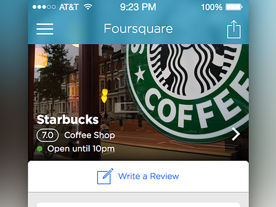 Foursquare iOS Redesign 7 app foursquare free freebie ios iphone redesign sketch