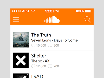 SoundCloud iOS Redesign 7 app application free freebie ios iphone redesign sketch soundcloud