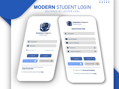 Simple Modern Student Login Mobile Design