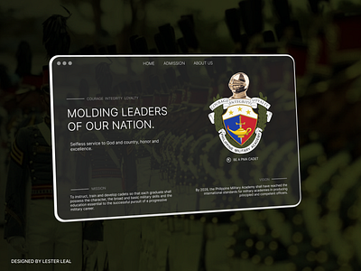 Modern Philippine Military Academy Landing Page branding graphic design ui