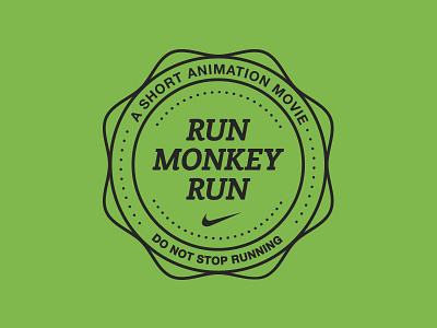 Run Monkey Run animation badge circles crest dots green monkey nike rebound run type