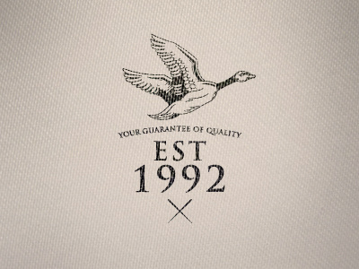 Textile emblem emblem textile cotton clothing logo badge typo typography duck bird quality branding brand print