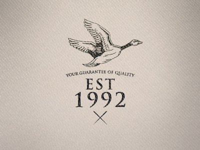 Textile emblem badge bird brand branding clothing cotton duck emblem logo print quality textile typo typography