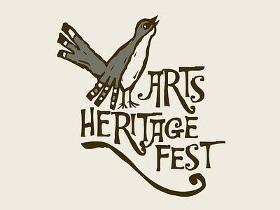 Arts Heritage Festival logo arts festival design handdrawn type hattiesburg logo mississippi mockingird