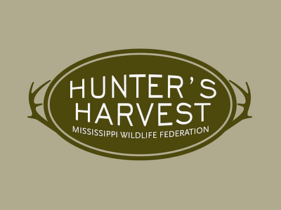 Hunter's Harvest antlers badge deer logo mississippi wildlife federation