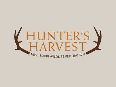 Hunter's Harvest logo antlers hunt logo ms wildlife federation