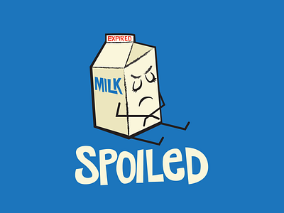 Spoiled Milk Illustration carton cartoon expired funny illustration milk spoiled