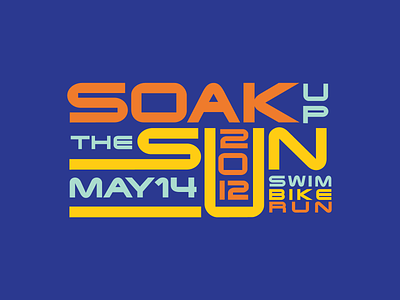 Soak Up the Sun Triathlon bike colorful design logo run sport swim triathlon