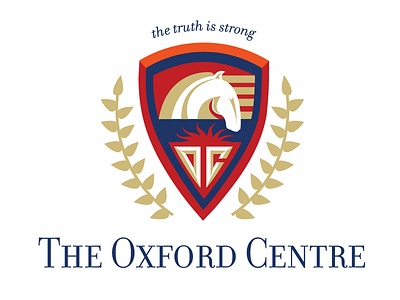 Oxford Centre blue horse red rehabilitation center shield