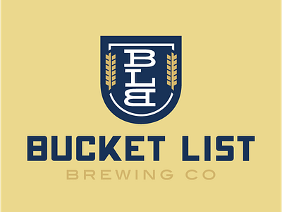 Bucket List Brewing (option 3) brewery logo initials proposed sheild startup