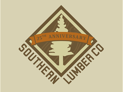 Southern Lumber Anniversary anniversary logo retro southern lumber trees