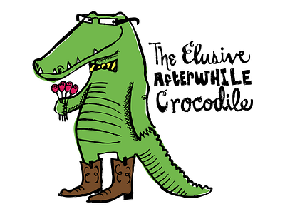 After While Crocodile alligator boots crocodile handdrawn type illustration