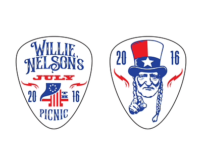 Willie 4th of July Picnic pick 4th of july guitar pick picnic willie nelson