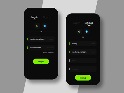 #DailyUI 001 - Signup page 001 app daily design dailyui dailyuichallenge dark mode design login mobile app mobile screen screen signup simple ui ux