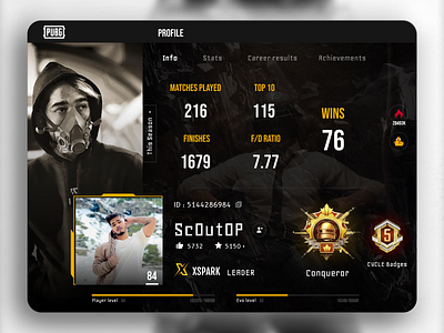 #DailyUI 006 - User Profile 006 battleground bgmi dailydesign dailyui dailyuichallenge design game gaming pc game profile scout scoutop user web design