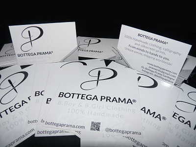 Bottega Prama® business card and stickers