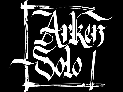 Arken Solo calligraphy design gothic handletters illustrator ink jato jatonez logo nib