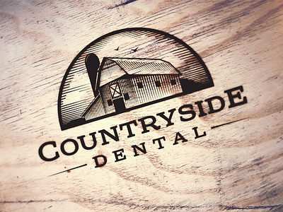 Countryside Dental branding dental logo wood