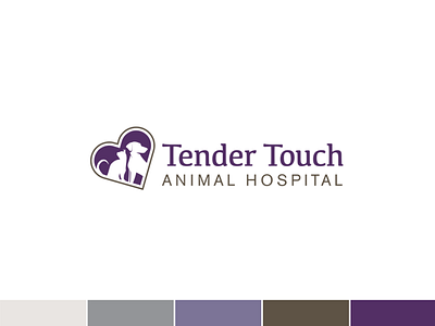 Tender Touch Animal Hospital animals branding cat dog logo vet veterinarian