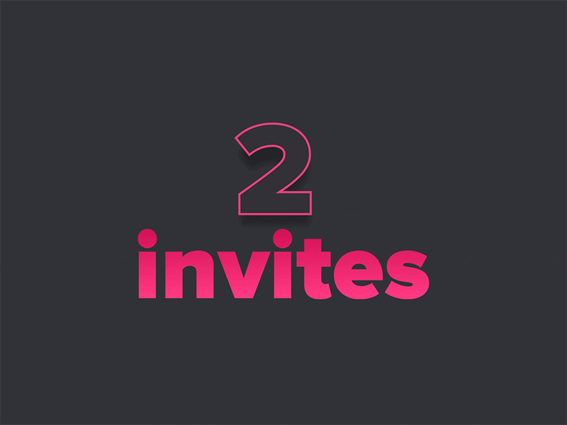 2x Dribbble Invites 2 invites animate draft dribbble invites interactive invite invites
