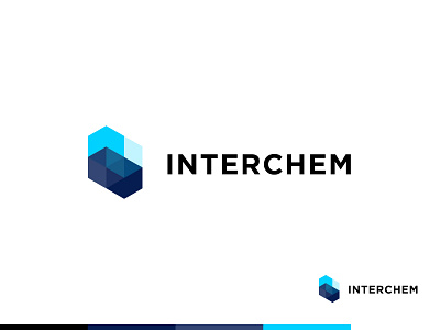 Interchem — logo blue box boxes brand chemistry interchem logo navy olbromski products