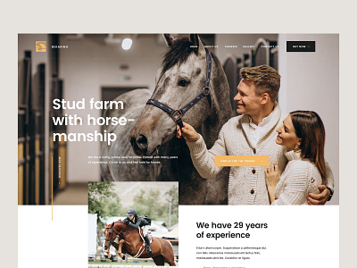 Stud farm with horse-manship — Website design farm horse horses landing olbromski page stud theme ui visiontrust web website