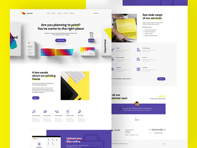 Printing House — Website branding colorful design house minimalist mockup olbromski print printing stationery typography ui violet visiontrust web yellow